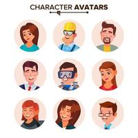 människor avatars samling vektor. standard tecken avatar. tecknad serie webb isolerat illustration vektor