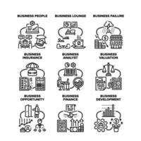 Business Analyst stellt Symbole Vektorillustrationen ein vektor