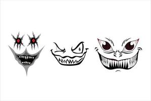 arg monster teckning ansikte vektor illustration