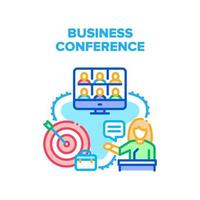 Business Conference Call Vektor Konzept Farbe