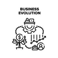 företag Evolution bearbeta vektor svart illustration