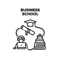 Business School Vektor schwarze Illustration