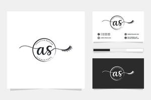 Initial als feminine Logo-Sammlungen und Visitenkarten-Templat-Premium-Vektor vektor