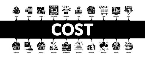 kosta minskning försäljning minimal infographic baner vektor