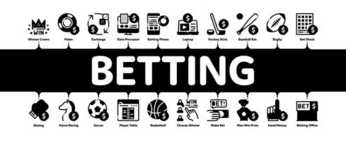 Wetten und Glücksspiel minimaler Infografik-Banner-Vektor vektor