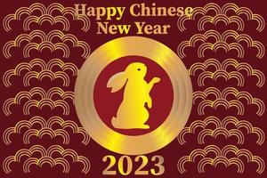 goldene farbe 2023 chinesischer neujahrsfeierhintergrund vektor