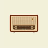 Design-Vektorillustration des antiken Weinleseradios flache. analoges Retro-Radio im klassischen Stil vektor