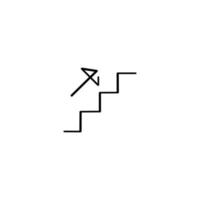 Treppe hinauf Linienstil Icon Design vektor