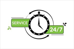 24 7-Stunden-Service-Vektorelement-Design. vektor