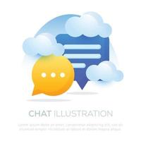 Chat-Illustrationsdesign für mobiles Design oder Website-Design vektor