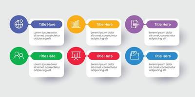 Sechs Schritte moderne Infografik-Vorlage vektor