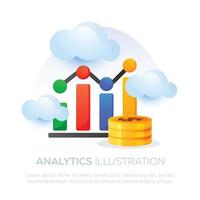 Analytics-Down-Illustrationsdesign für mobile App- oder Website-Design vektor