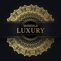 Luxus-Mandala golden mit schwarzem Hintergrund elegantes Design vektor