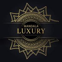 Luxus-Mandala golden mit schwarzem Hintergrund elegantes Design vektor