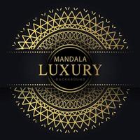 Luxus-Mandala golden mit schwarzem Hintergrund elegantes Design vektor