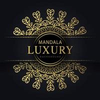 Luxus-Mandala golden mit schwarzem Hintergrund elegantes Design vektor