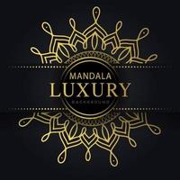 Luxus-Mandala golden mit schwarzem Hintergrund elegantes Design vektor