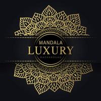 Luxus-Mandala golden mit schwarzem Hintergrund elegantes Design vektor