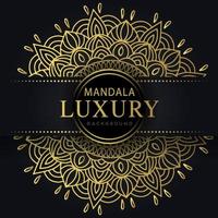 Luxus-Mandala golden mit schwarzem Hintergrund elegantes Design vektor