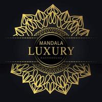 Luxus-Mandala golden mit schwarzem Hintergrund elegantes Design vektor