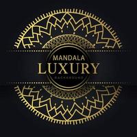 Luxus-Mandala golden mit schwarzem Hintergrund elegantes Design vektor