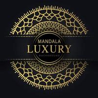 Luxus-Mandala golden mit schwarzem Hintergrund elegantes Design vektor