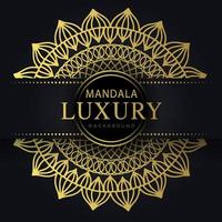 Luxus-Mandala golden mit schwarzem Hintergrund elegantes Design vektor