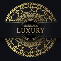 Luxus-Mandala golden mit schwarzem Hintergrund elegantes Design vektor