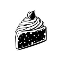 attraktives schwarz-weißes Cupcake-Logo. Ideal für Bäckereien, Konditoreien und alle Geschäfte, die mit Desserts und Süßigkeiten zu tun haben. vektor