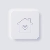 Smart-Home-Symbol, weißer Neumorphismus, weiches UI-Design für Webdesign, Anwendungs-UI und mehr, Schaltfläche, Vektor. vektor