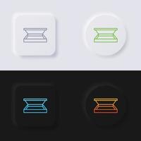 Pizza-Box-Icon-Set, mehrfarbiger Neumorphismus-Button Soft-UI-Design für Webdesign, Anwendungs-UI und mehr, Icon-Set, Button, Vektor. vektor