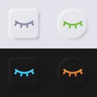 Augenschließsymbol-Icon-Set, mehrfarbiger Neumorphismus-Button Soft-UI-Design für Webdesign, Anwendungs-UI und mehr, Button, Vektor. vektor