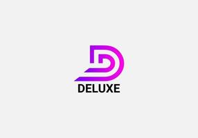 deluxe modern minimalistisk d logotyp design mall vektor