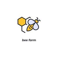 Vektorzeichen Bienenfarm Symbol ist auf einem weißen Hintergrund isoliert. Symbolfarbe editierbar. vektor