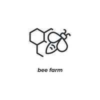 Vektorzeichen Bienenfarm Symbol ist auf einem weißen Hintergrund isoliert. Symbolfarbe editierbar. vektor