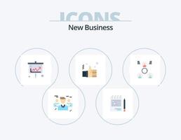 ny företag platt ikon packa 5 ikon design. hand. företag. lista. ekonomi. bank vektor