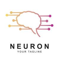 nervcell logotyp vektor med slogan mall