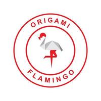 Flamingo Origami Logo Design Vektor Icon Symbol Vorlage Illustration