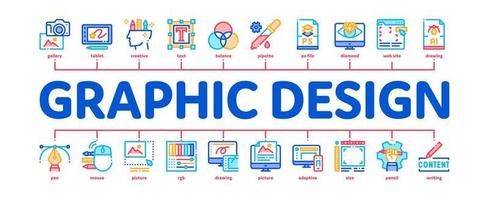 grafisk design och kreativitet minimal infographic baner vektor