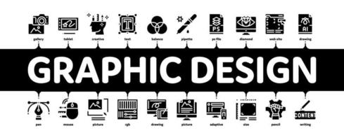 Grafikdesign und Kreativität minimaler Infografik-Bannervektor vektor