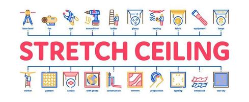 Spanndeckenfliese minimaler Infografik-Banner-Vektor vektor