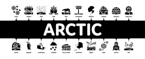 Arktis und Antarktis minimaler Infografik-Bannervektor vektor