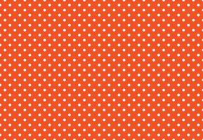 orange och vit polka punkt mönster för tyg, textil, klippbok, leksaker, möbel och keramik skriva ut. polkadots abstrakt bakgrund. små vit cirklar med orange bakgrund. vektor