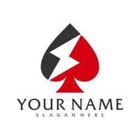 åska poker logotyp vektor mall, kreativ poker logotyp design begrepp