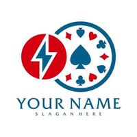 Donner-Poker-Logo-Vektorvorlage, kreative Poker-Logo-Designkonzepte vektor