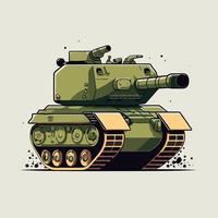 Großer Panzer Militärarmee Vektor Cartoon Farbsymbol Vektor flache Farbabbildung