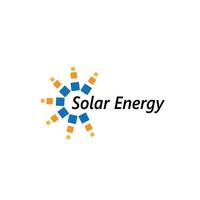 Logo-Design-Symbol für Solarsonnenenergie natürliche Technologie vektor