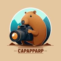 Capybara-Fotografie als lustige Art, Naturfotografen zu veranschaulichen vektor