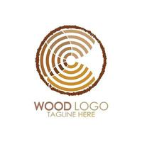 Holz Logo Vorlage Symbol Illustration Design Vektor, verwendet für Holzfabriken, Holzplantagen, Holzverarbeitung, Holzmöbel, Holzlager mit einem modernen minimalistischen Konzept vektor