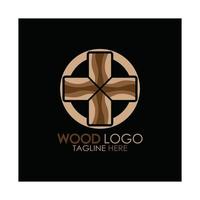 Holz Logo Vorlage Symbol Illustration Design Vektor, verwendet für Holzfabriken, Holzplantagen, Holzverarbeitung, Holzmöbel, Holzlager mit einem modernen minimalistischen Konzept vektor